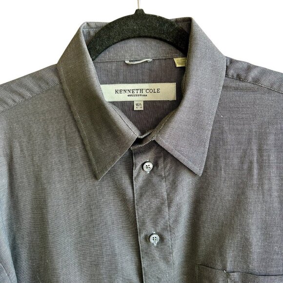 Kenneth Cole Collection Gray Woven Long Sleeve Shirt Size 16.5 32/33 - Picture 2 of 7